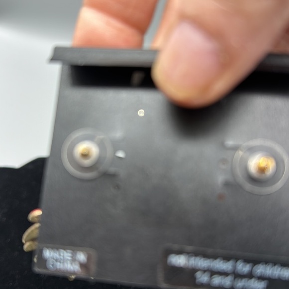 Red and Gold Statement Earrings - Picture 5 of 8